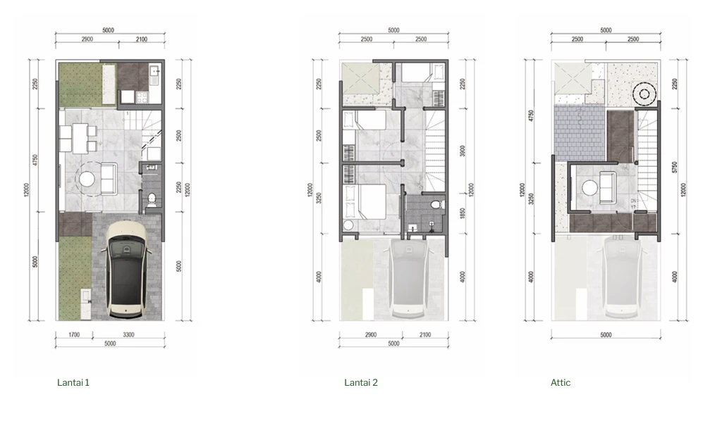 Floor plan for 5 × 12 Premium Attic